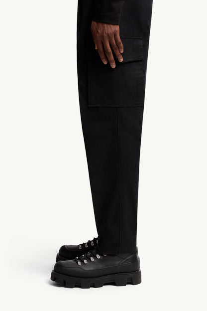 Moncler Cotton Gabardine Cargo Pants Black Black