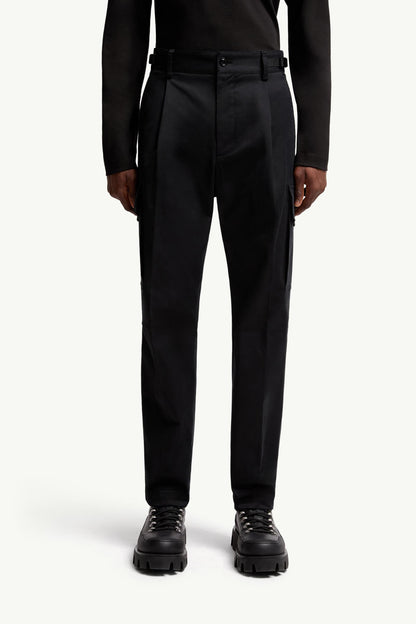 Moncler Cotton Gabardine Cargo Pants Black Black