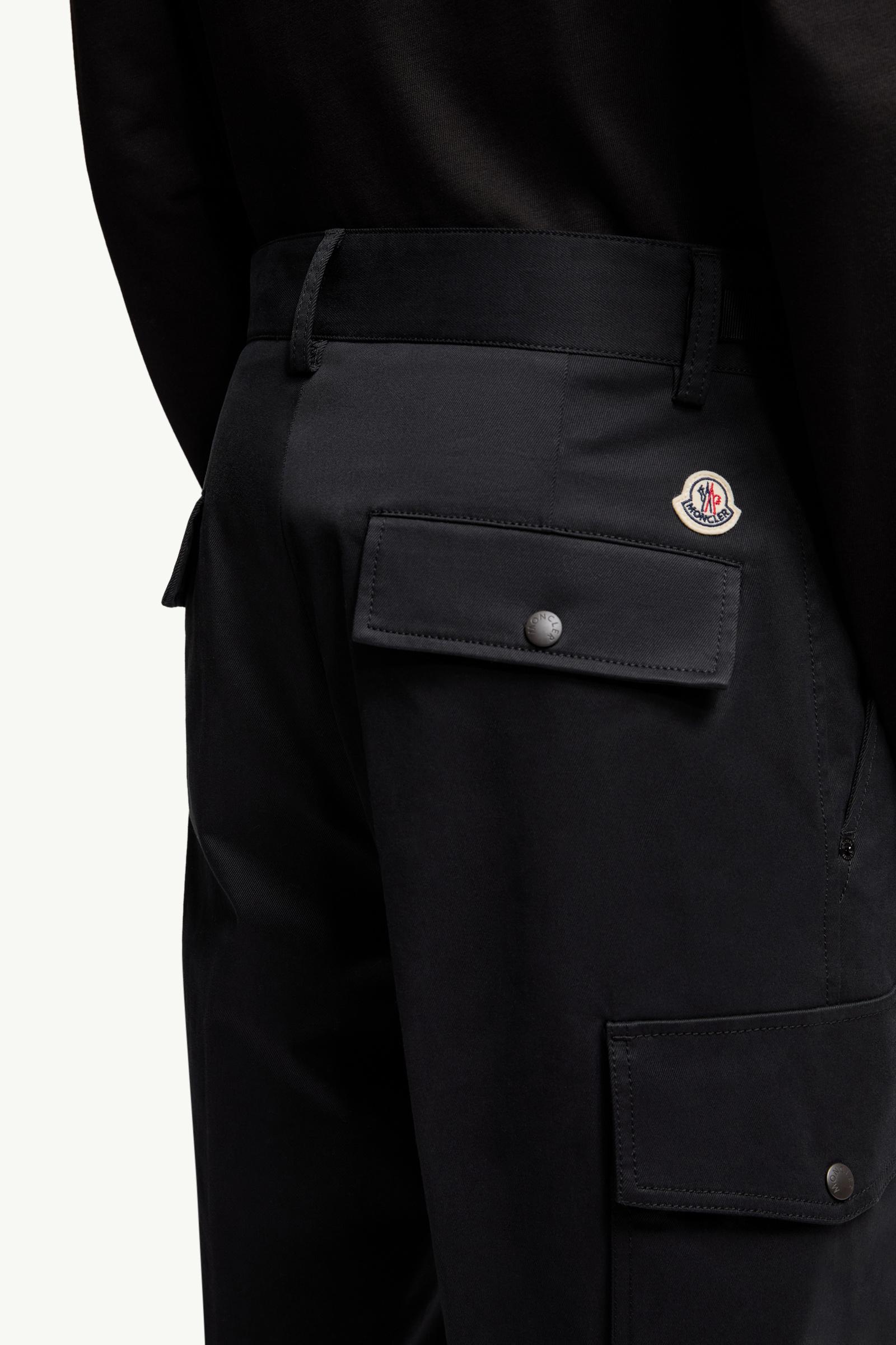 Moncler Cotton Gabardine Cargo Pants Black Black