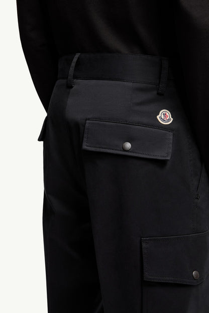 Moncler Cotton Gabardine Cargo Pants Black Black