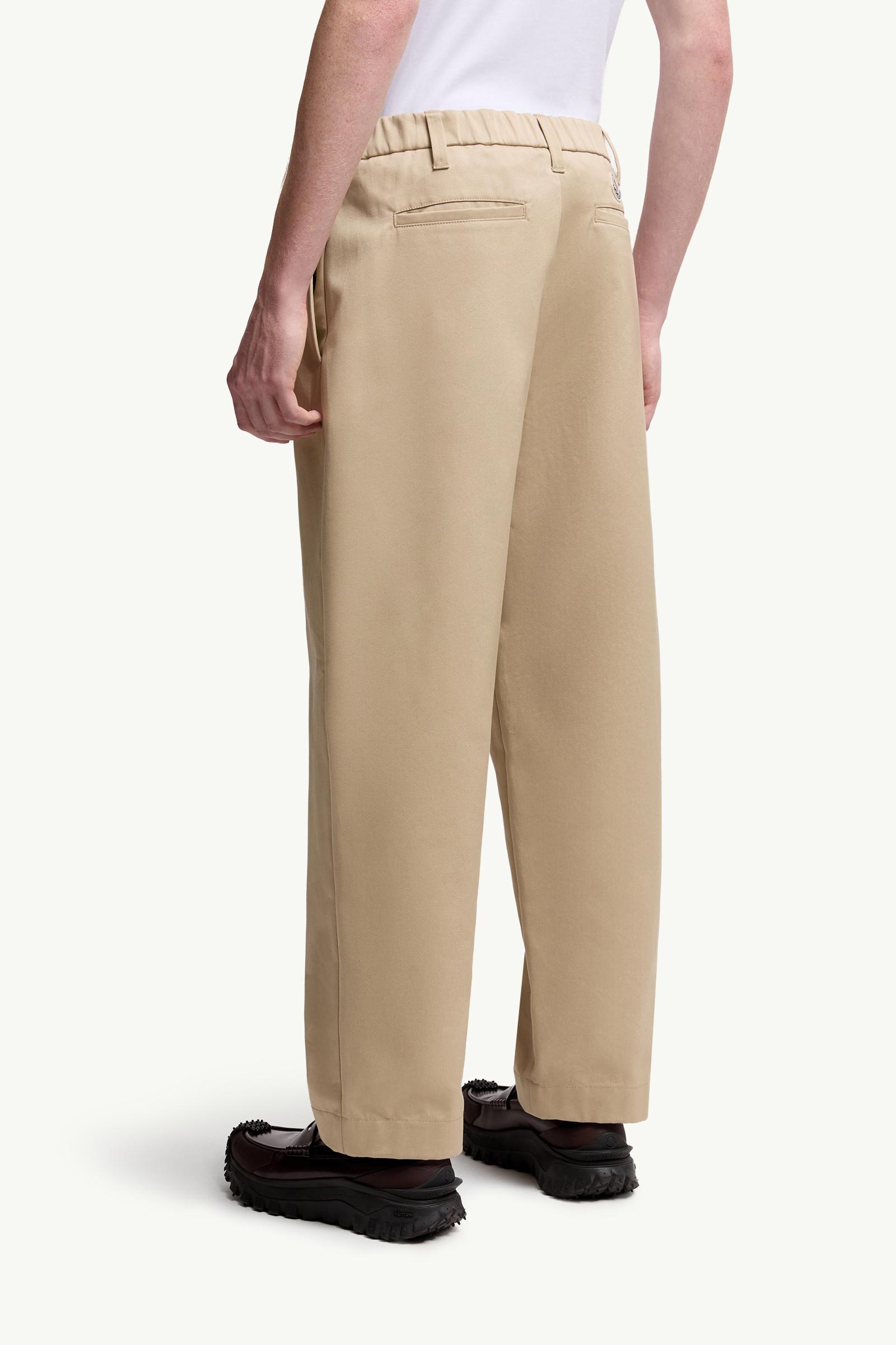 Moncler Cotton Gabardine Pants Beige Beige