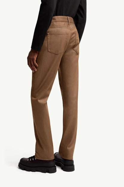 Moncler Straight Leg Denim Jeans Beige Beige