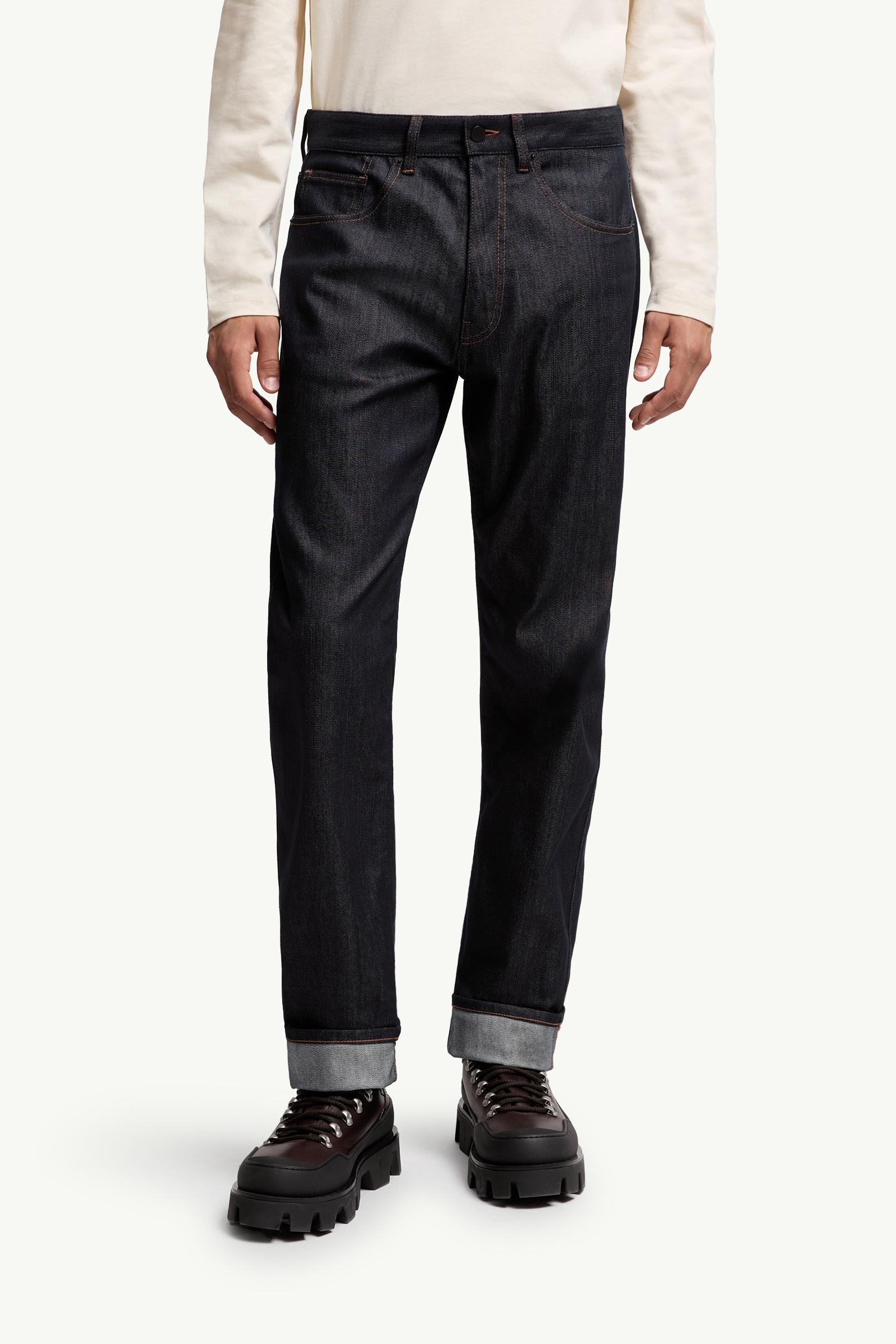 Moncler Straight Leg Denim Jeans Denim Blue Denim Blue