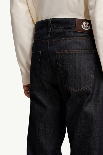 Moncler Straight Leg Denim Jeans Denim Blue Denim Blue