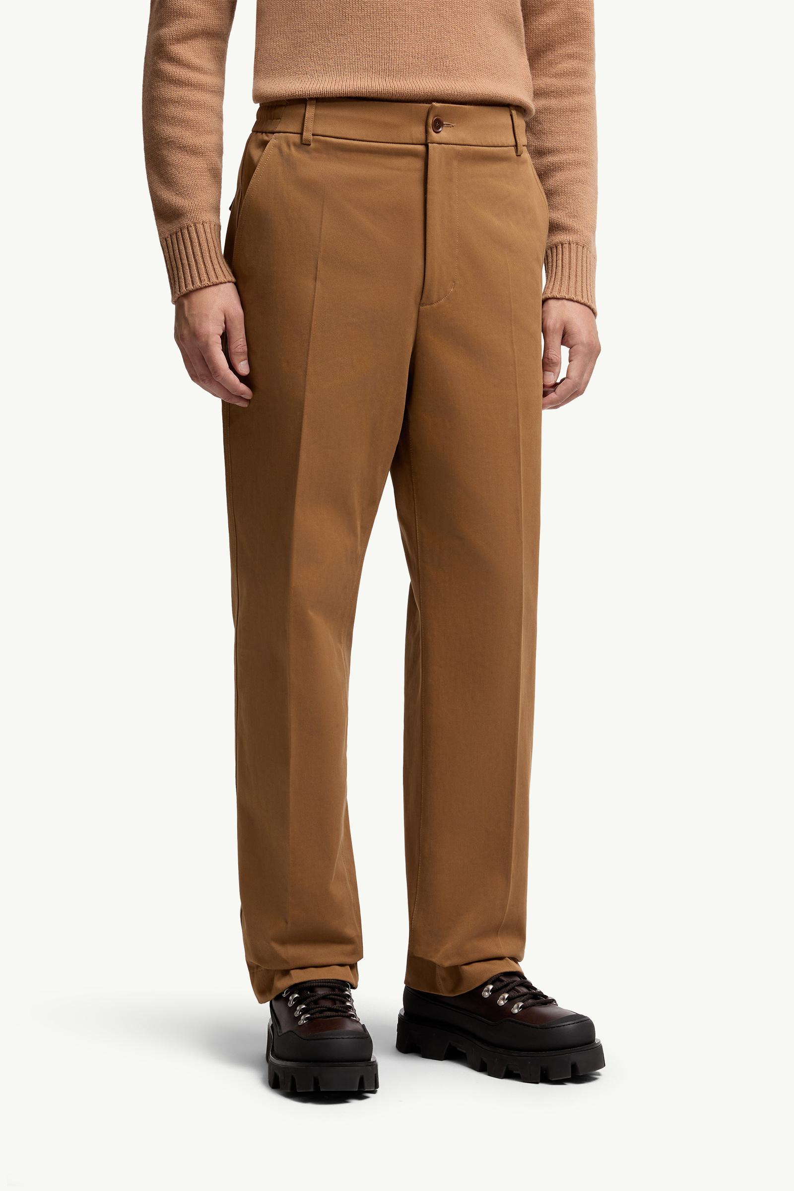 Moncler Cotton Tailored Pants Light Brown Light Brown
