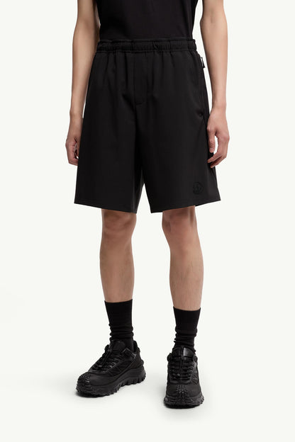 Moncler Logo Patch Shorts Black Black