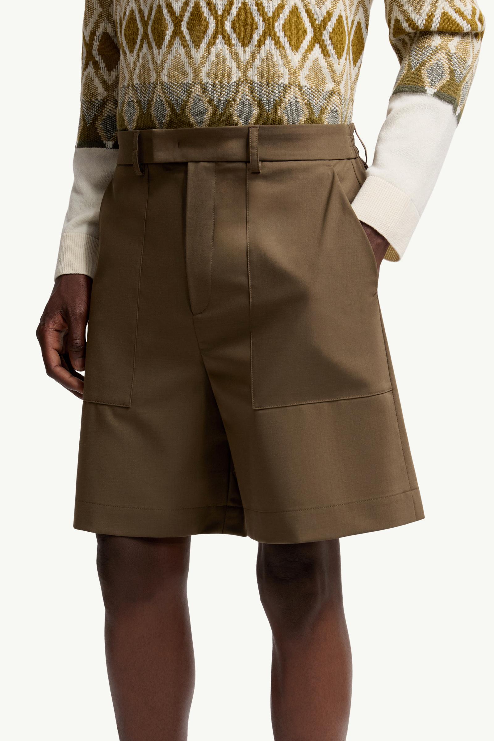 Moncler Tailored Bermuda Shorts Olive Green Olive Green