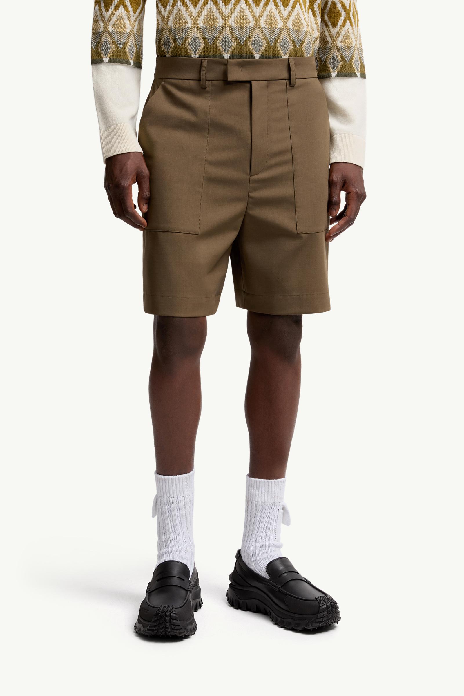 Moncler Tailored Bermuda Shorts Olive Green Olive Green