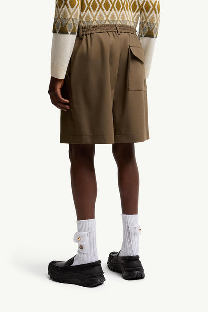 Moncler Tailored Bermuda Shorts Olive Green Olive Green
