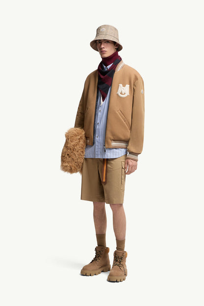 Moncler Cotton Gabardine Cargo Shorts Beige Beige
