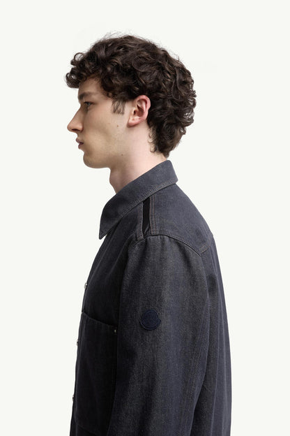 Moncler Denim Long Sleeve Shirt Denim Blue Denim Blue