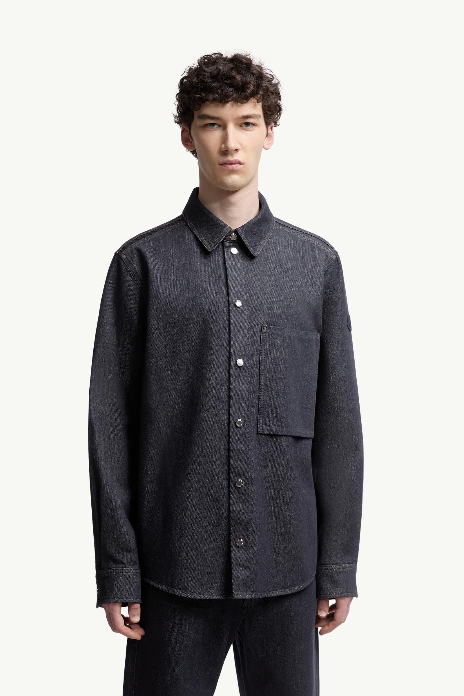 Moncler Denim Long Sleeve Shirt Denim Blue Denim Blue