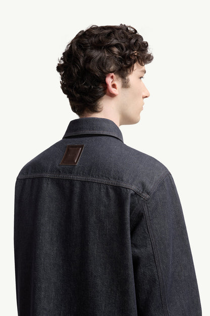Moncler Denim Long Sleeve Shirt Denim Blue Denim Blue