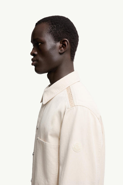 Moncler Denim Long Sleeve Shirt White Ivory White Ivory