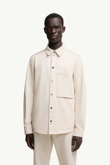 Moncler Denim Long Sleeve Shirt White Ivory White Ivory