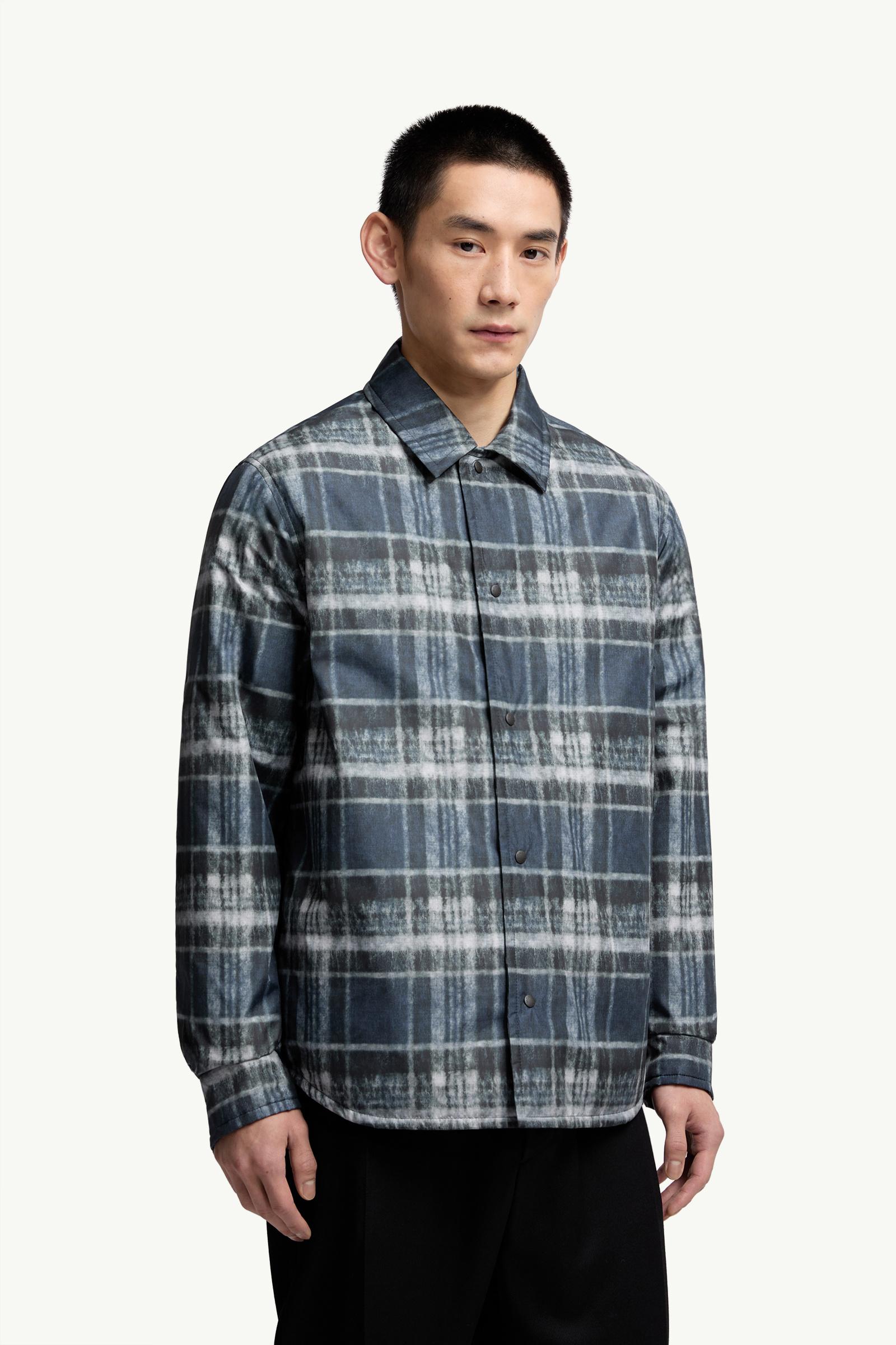 Moncler Check Padded Shirt Jacket Blue & Black Blue & Black
