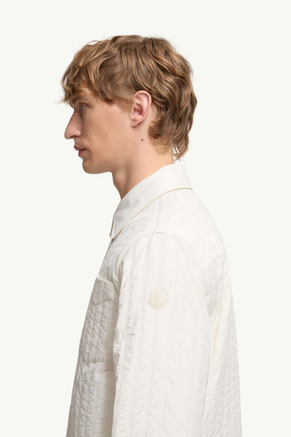 Moncler Vertical-Quilted Padded Shirt Jacket White Ivory White Ivory