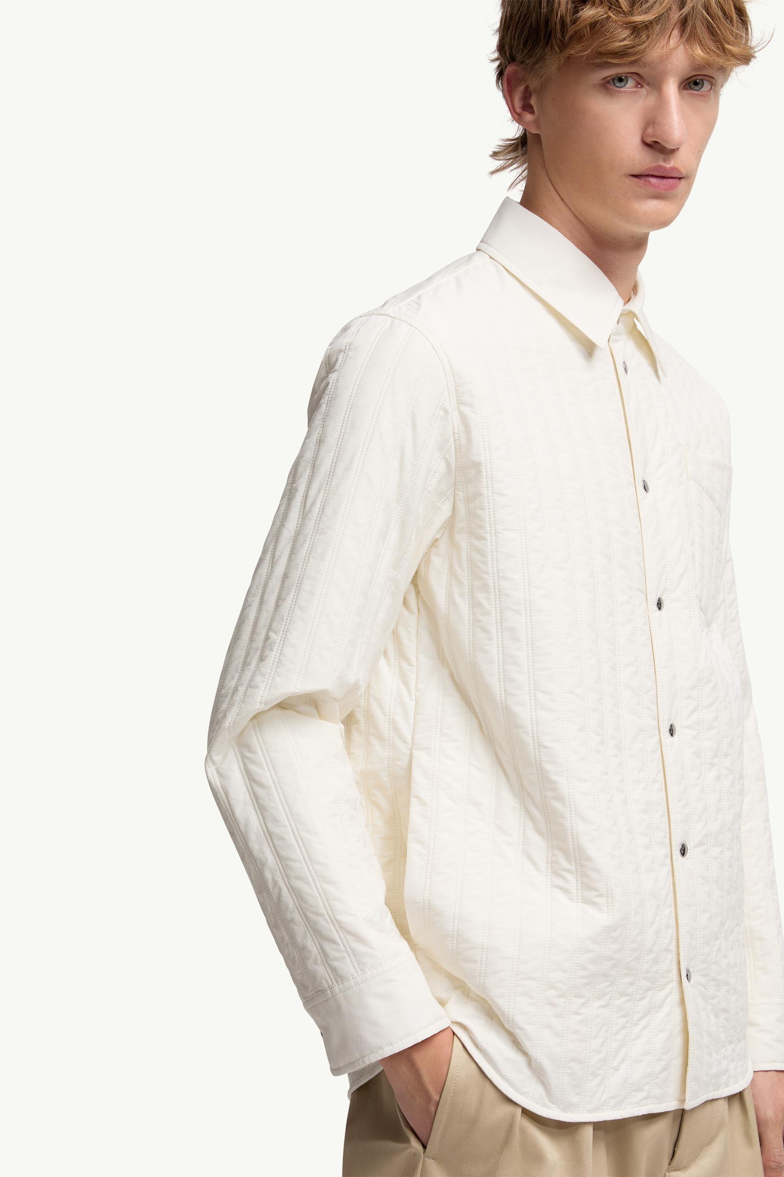 Moncler Vertical-Quilted Padded Shirt Jacket White Ivory White Ivory