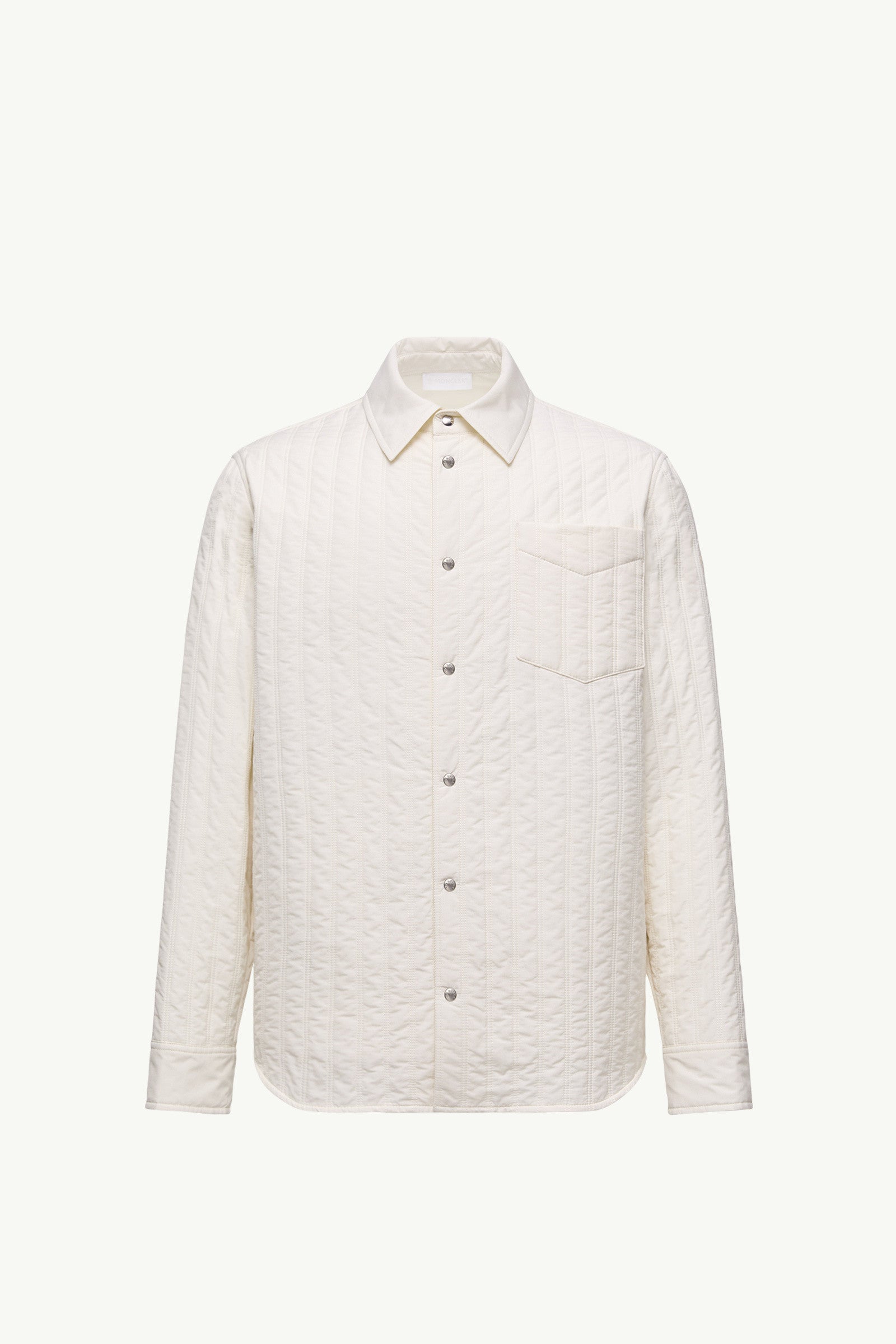 Moncler Vertical-Quilted Padded Shirt Jacket White Ivory White Ivory