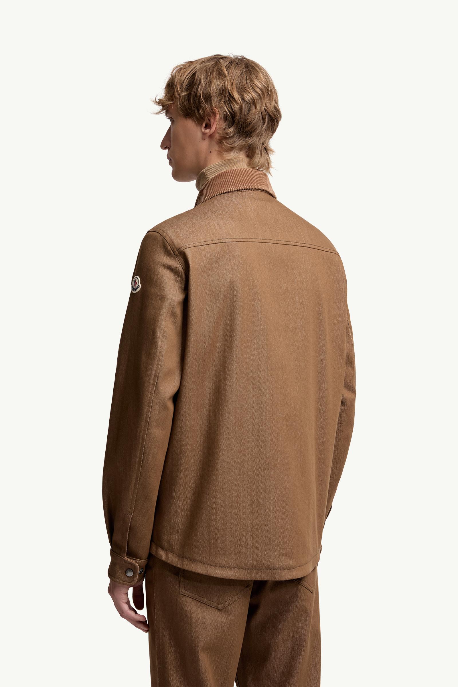 Moncler Denim Corduroy-Trimmed Shirt Jacket Brown Brown