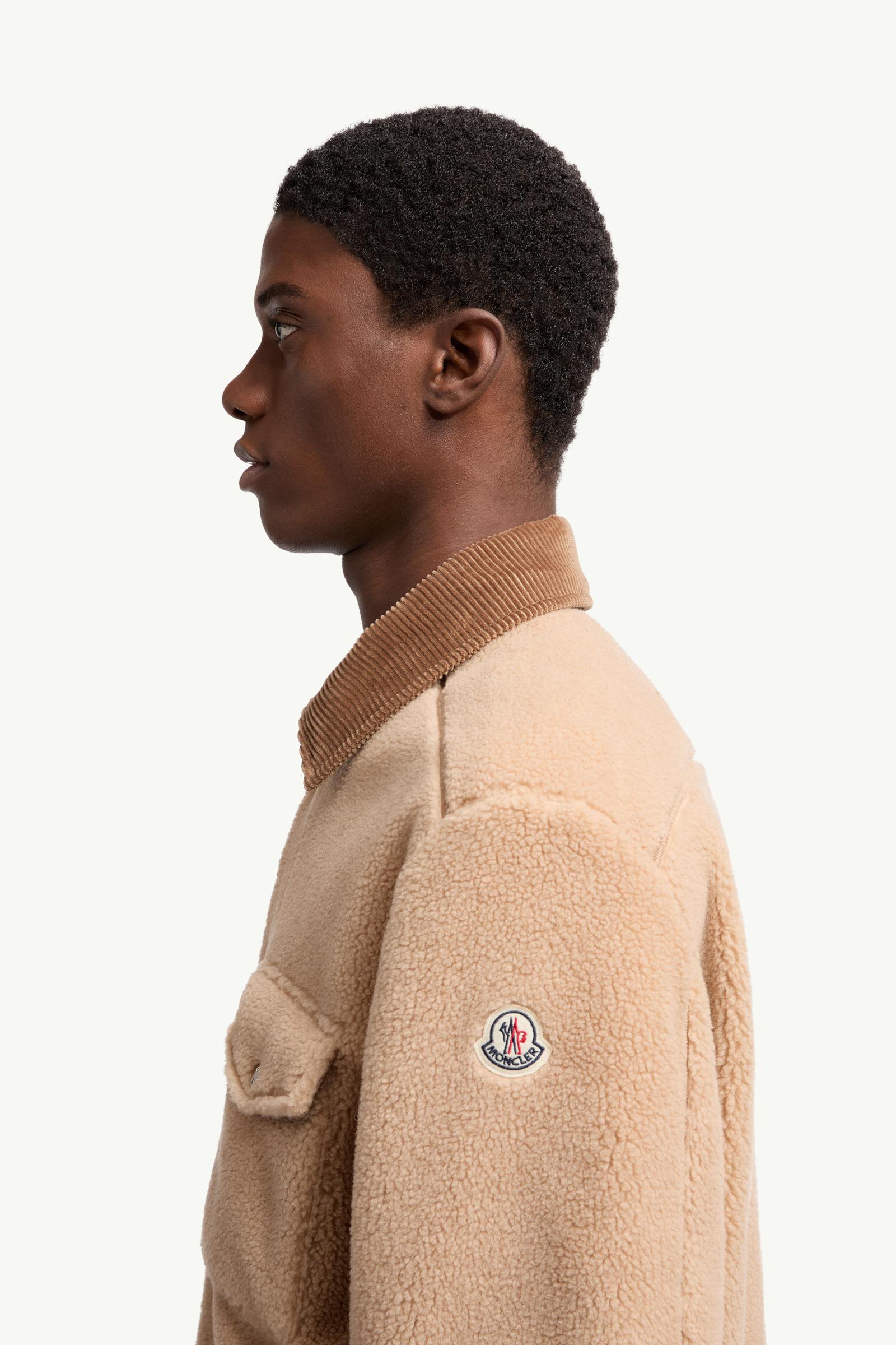 Moncler Teddy Corduroy-Trimmed Shirt Jacket Beige Beige