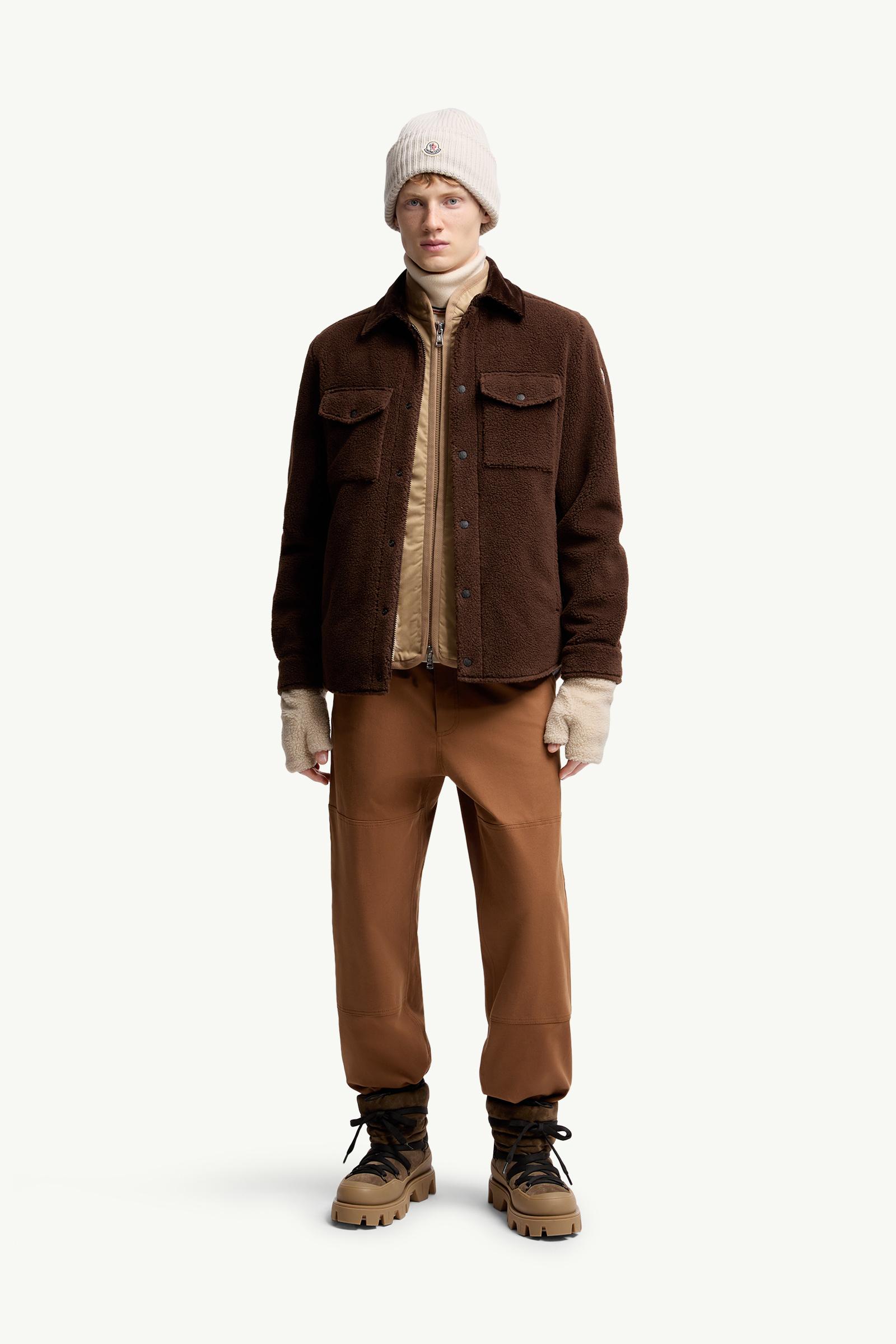 Moncler Teddy Corduroy-Trimmed Shirt Jacket Brown Brown