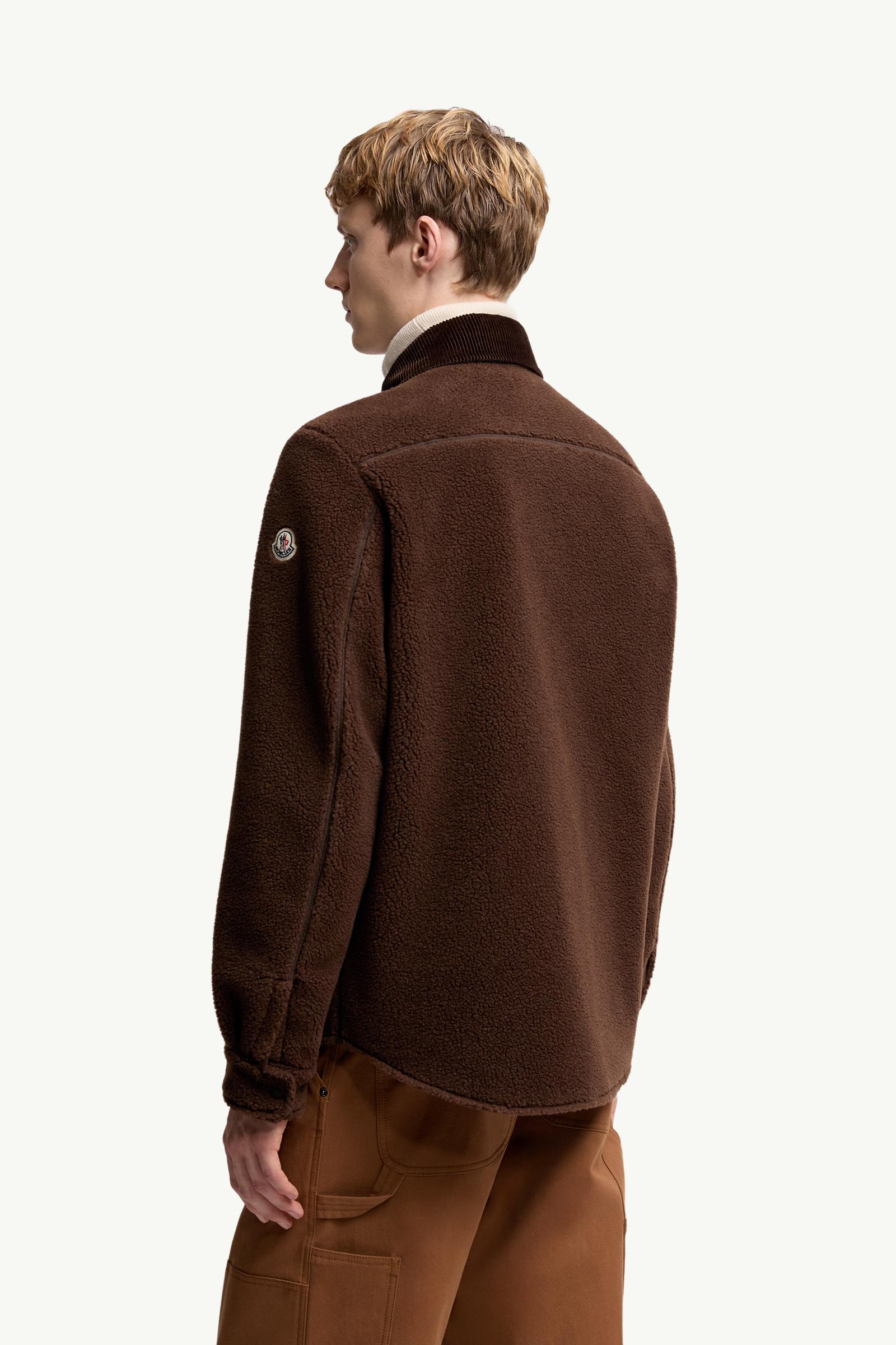 Moncler Teddy Corduroy-Trimmed Shirt Jacket Brown Brown