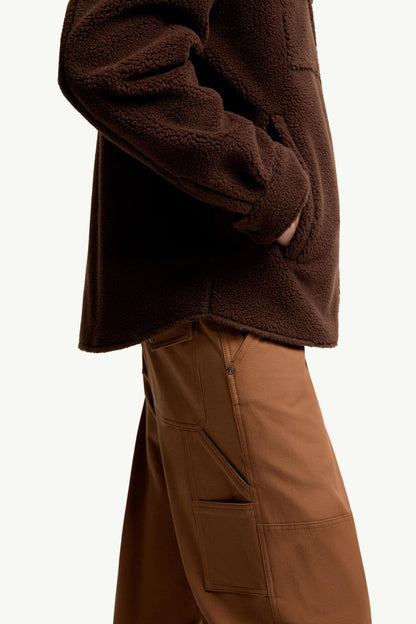Moncler Teddy Corduroy-Trimmed Shirt Jacket Brown Brown
