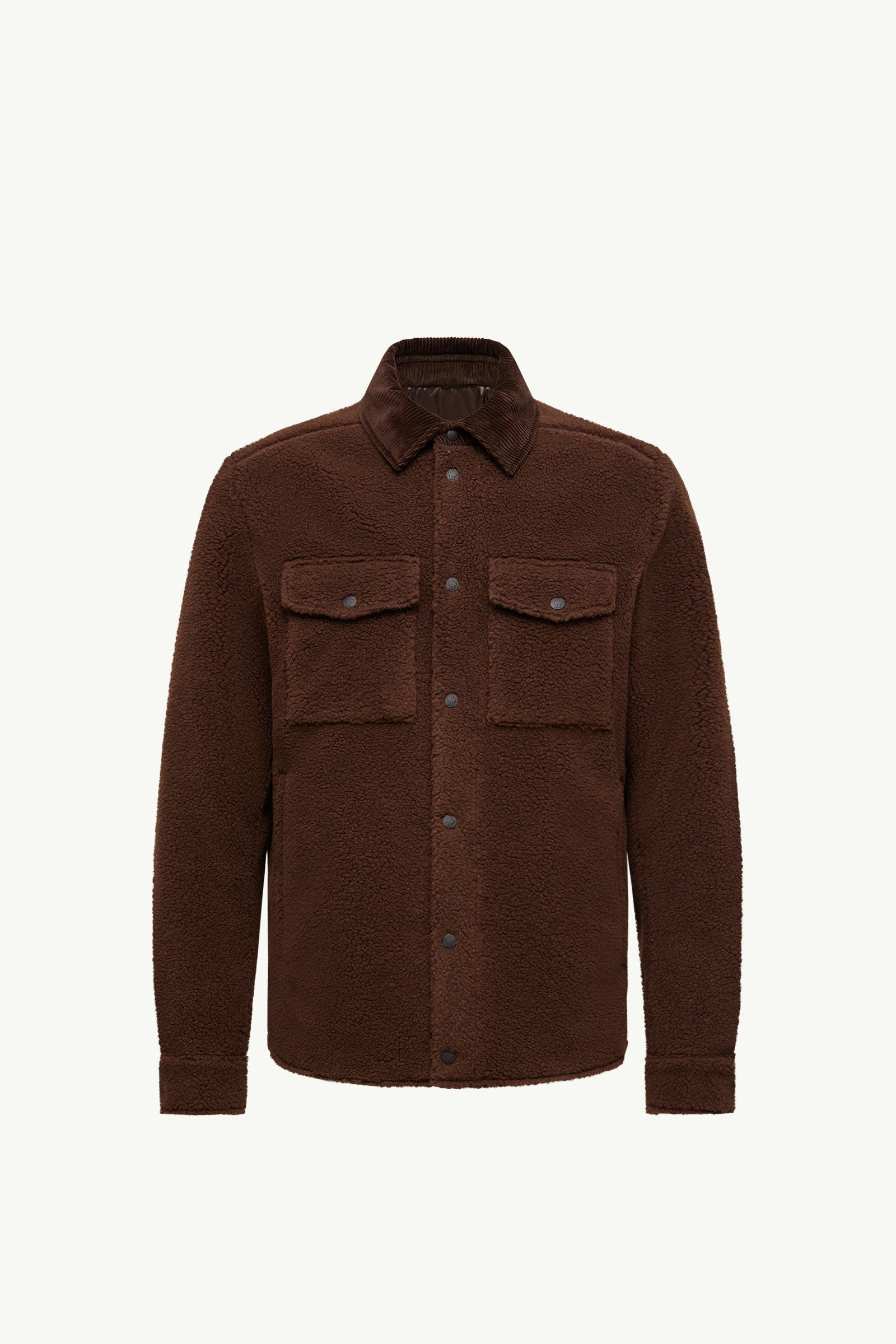 Moncler Teddy Corduroy-Trimmed Shirt Jacket Brown Brown