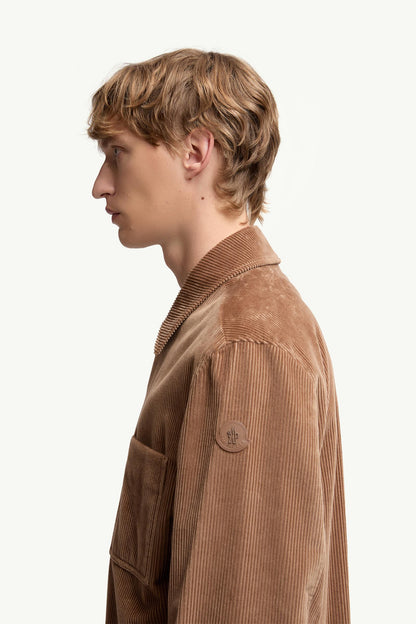 Moncler Corduroy Shirt Jacket Brown Brown