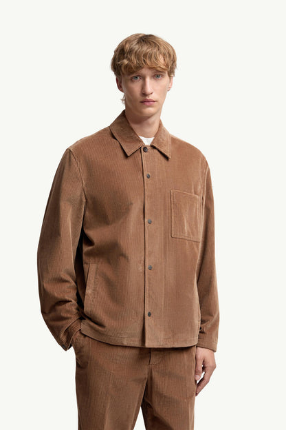 Moncler Corduroy Shirt Jacket Brown Brown