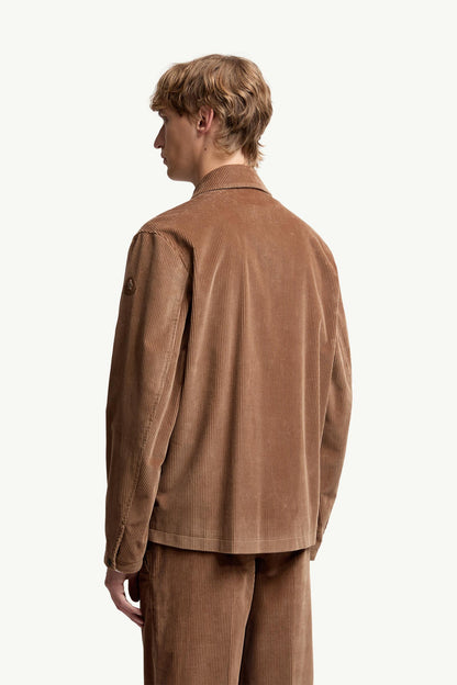 Moncler Corduroy Shirt Jacket Brown Brown