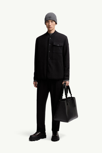 Moncler Wool Bouclé Shirt Jacket Black Black