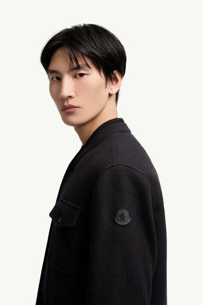 Moncler Wool Bouclé Shirt Jacket Black Black