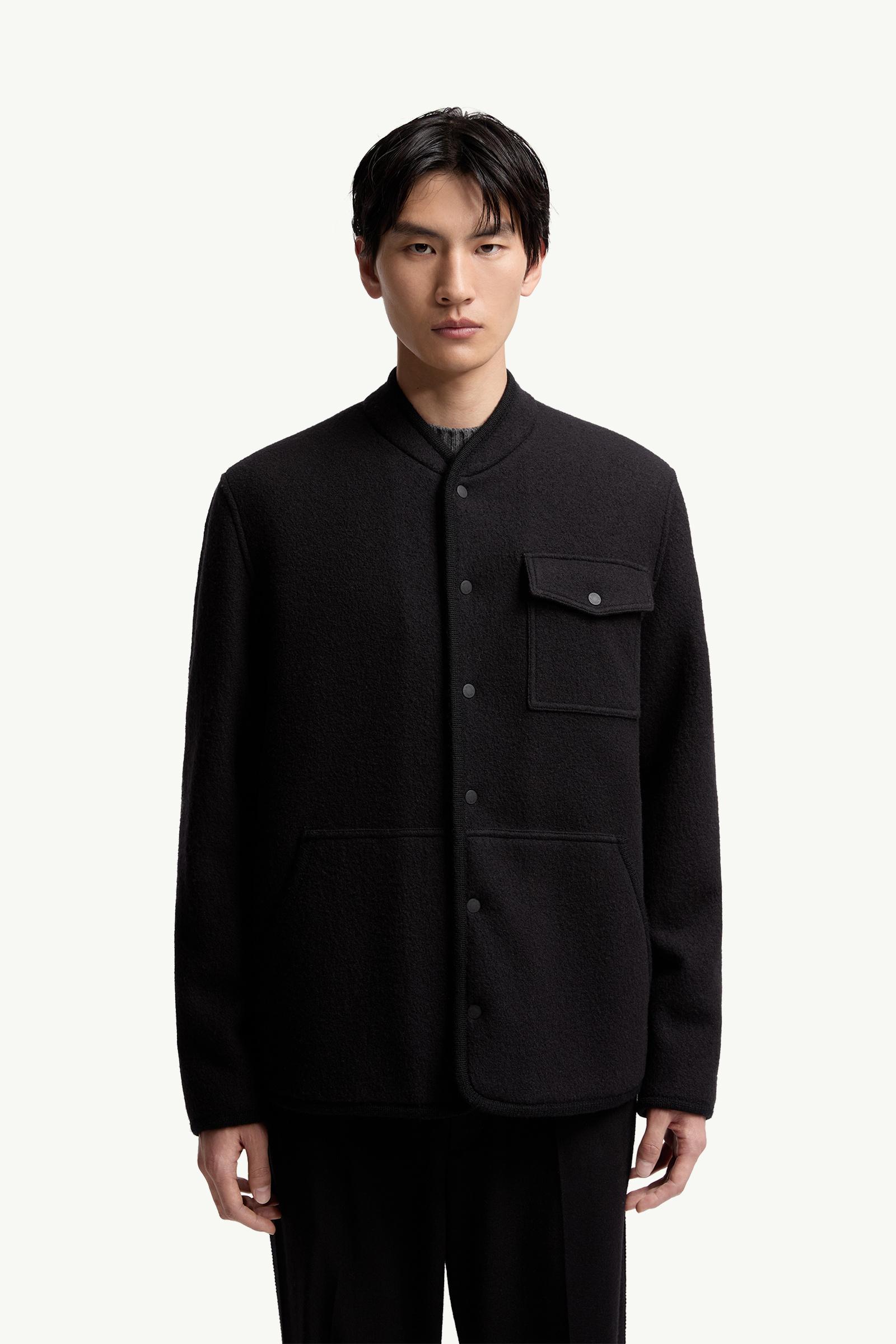 Moncler Wool Bouclé Shirt Jacket Black Black