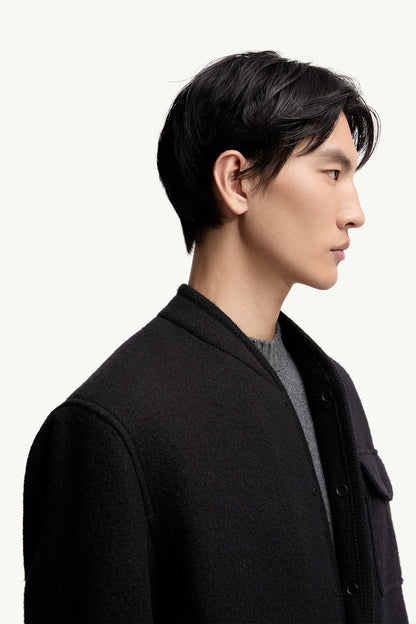 Moncler Wool Bouclé Shirt Jacket Black Black