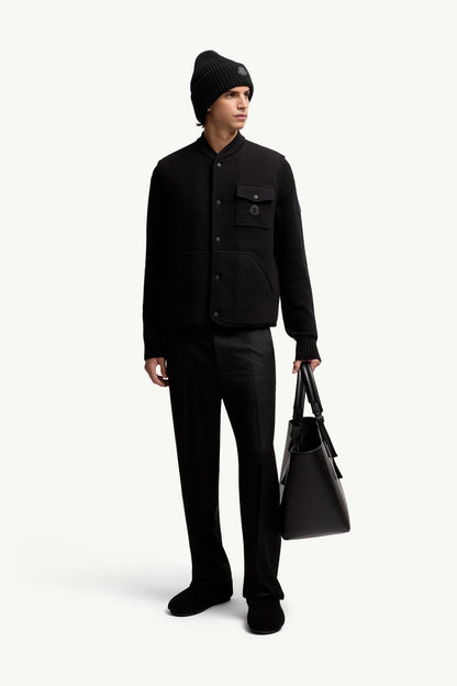 Moncler Wool Bouclé Vest Black Black