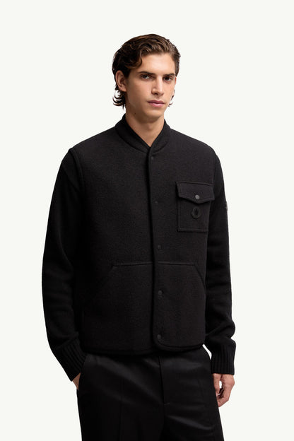 Moncler Wool Bouclé Vest Black Black