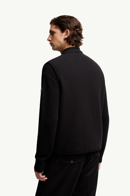 Moncler Wool Bouclé Vest Black Black