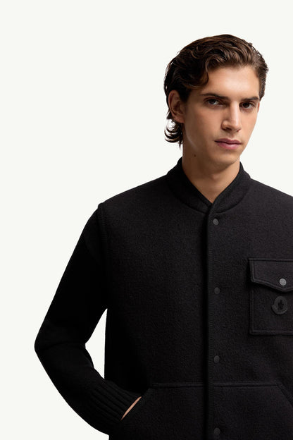 Moncler Wool Bouclé Vest Black Black