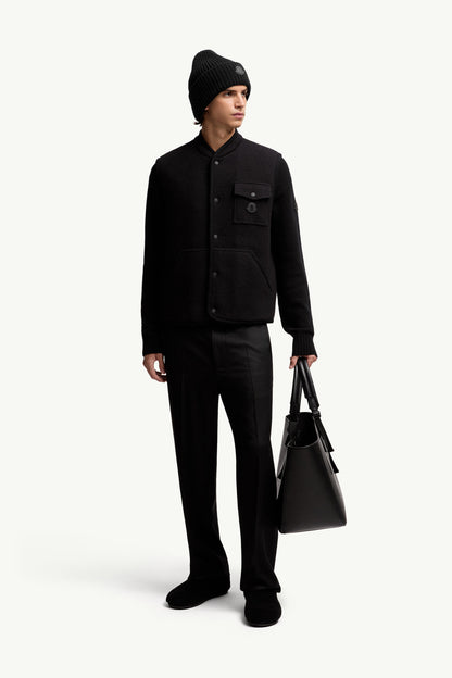 Moncler Wool Bouclé Vest Black Black
