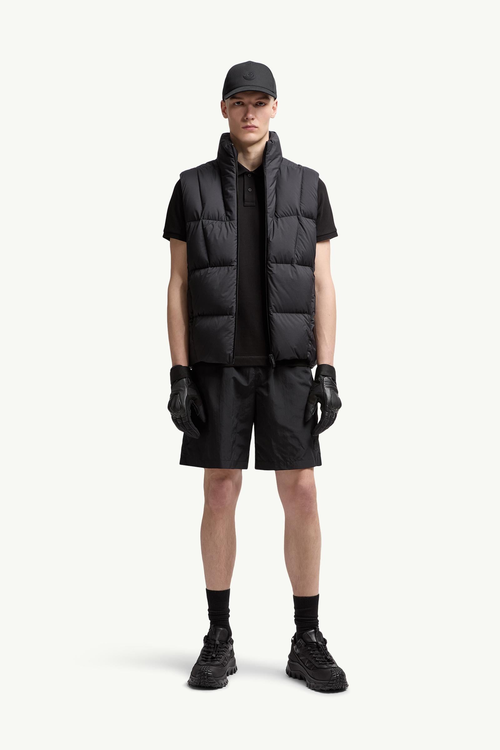 Moncler Logo Patch Cotton Piquet Polo Shirt Black Black