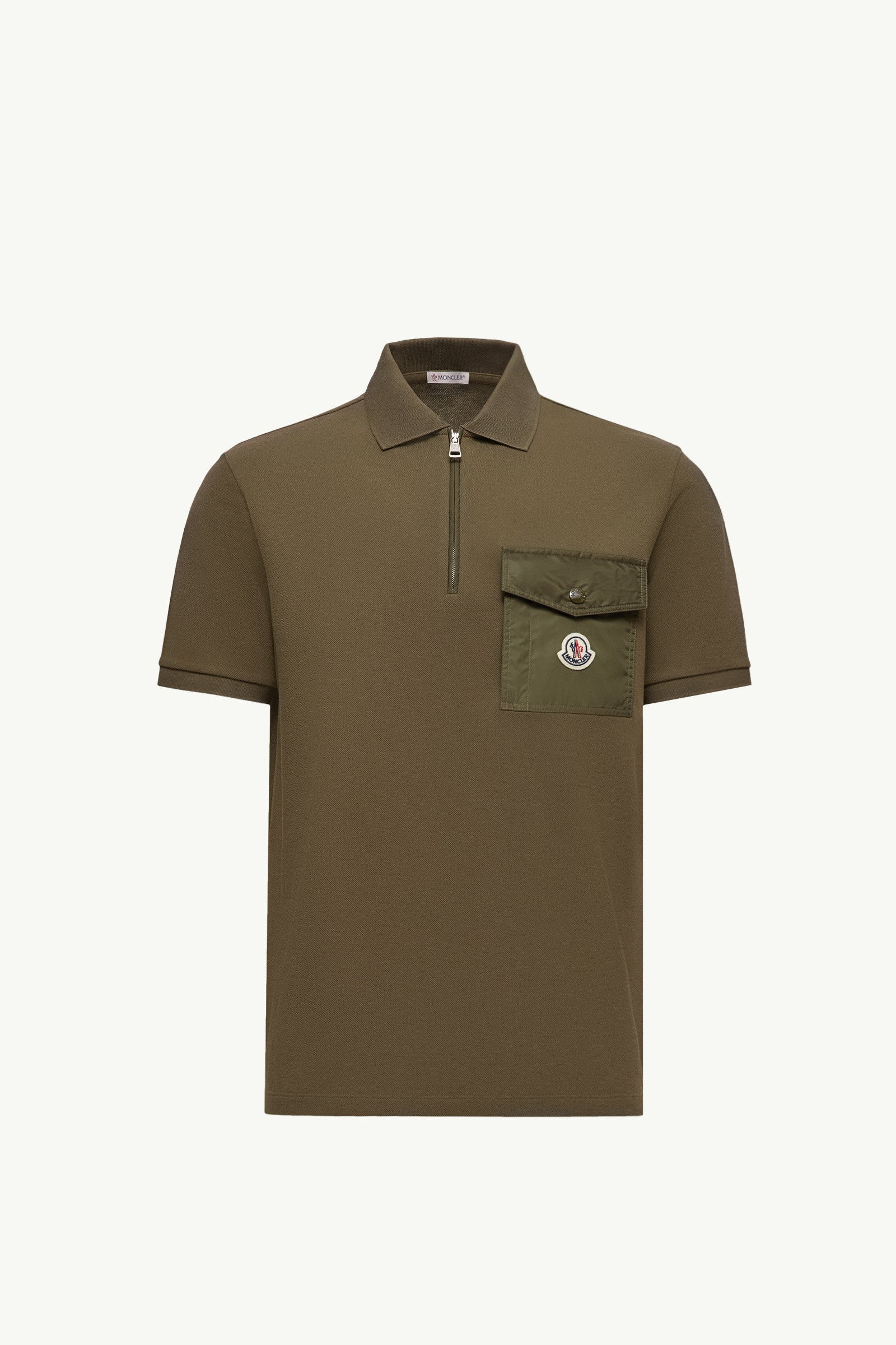 Moncler Cotton Piquet Polo Shirt With Pocket Olive Green Olive Green