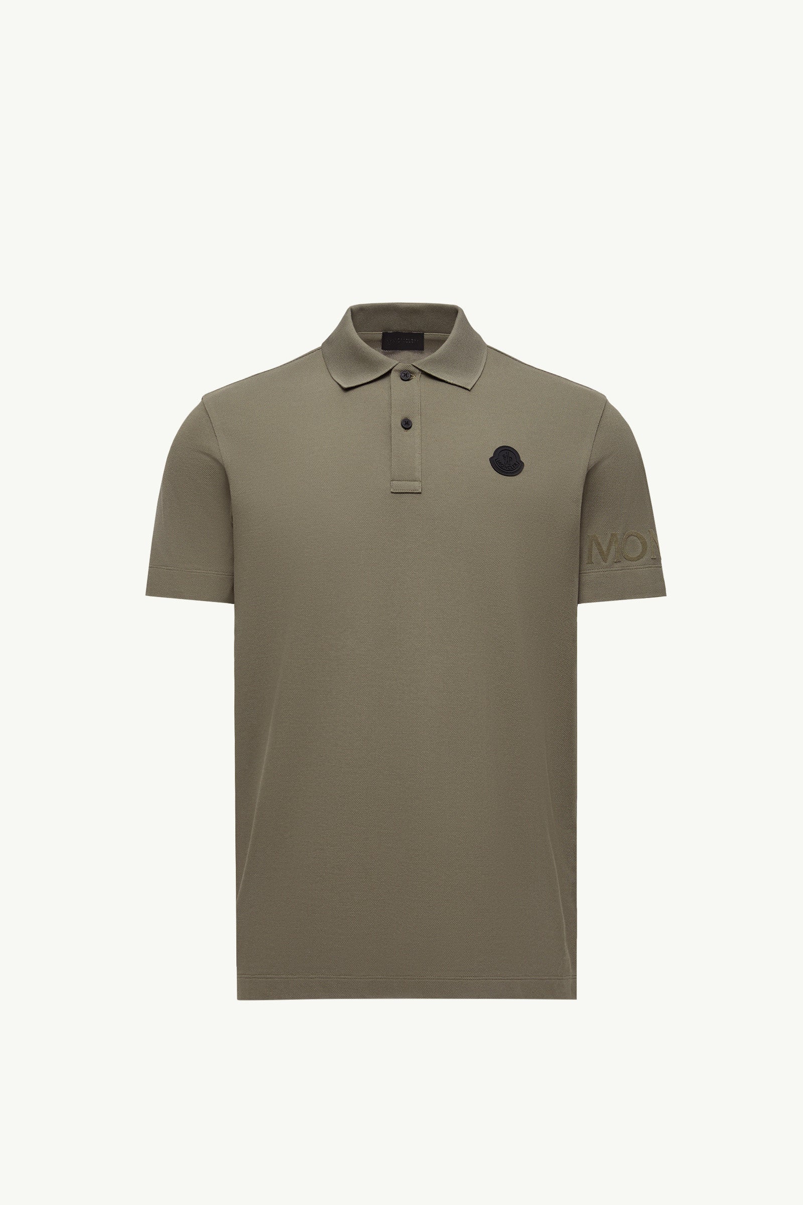 Moncler Logo Cotton Piquet Polo Shirt Dark Green Dark Green