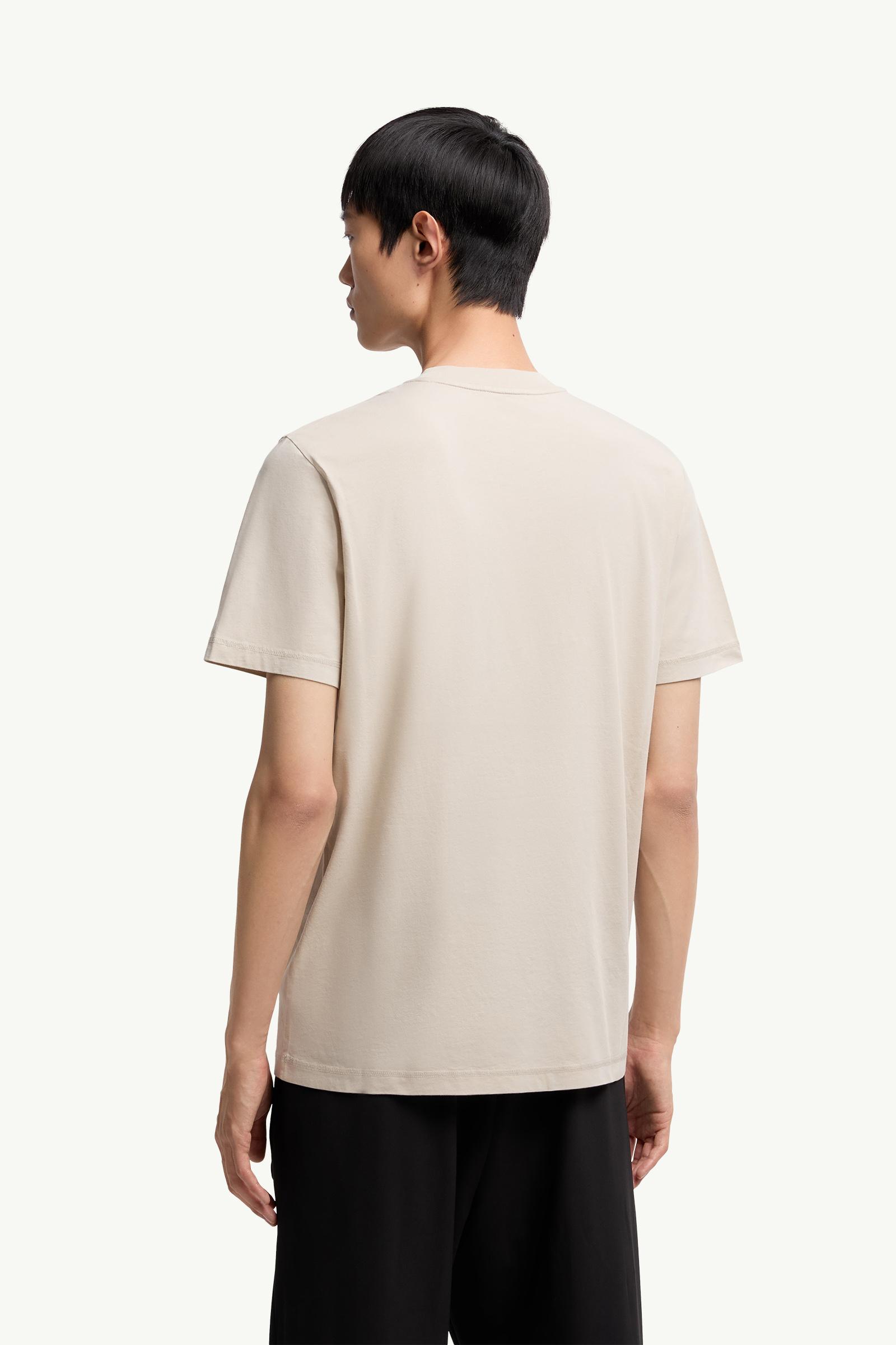 Moncler Logo Patch Cotton T-Shirt Light Beige Light Beige