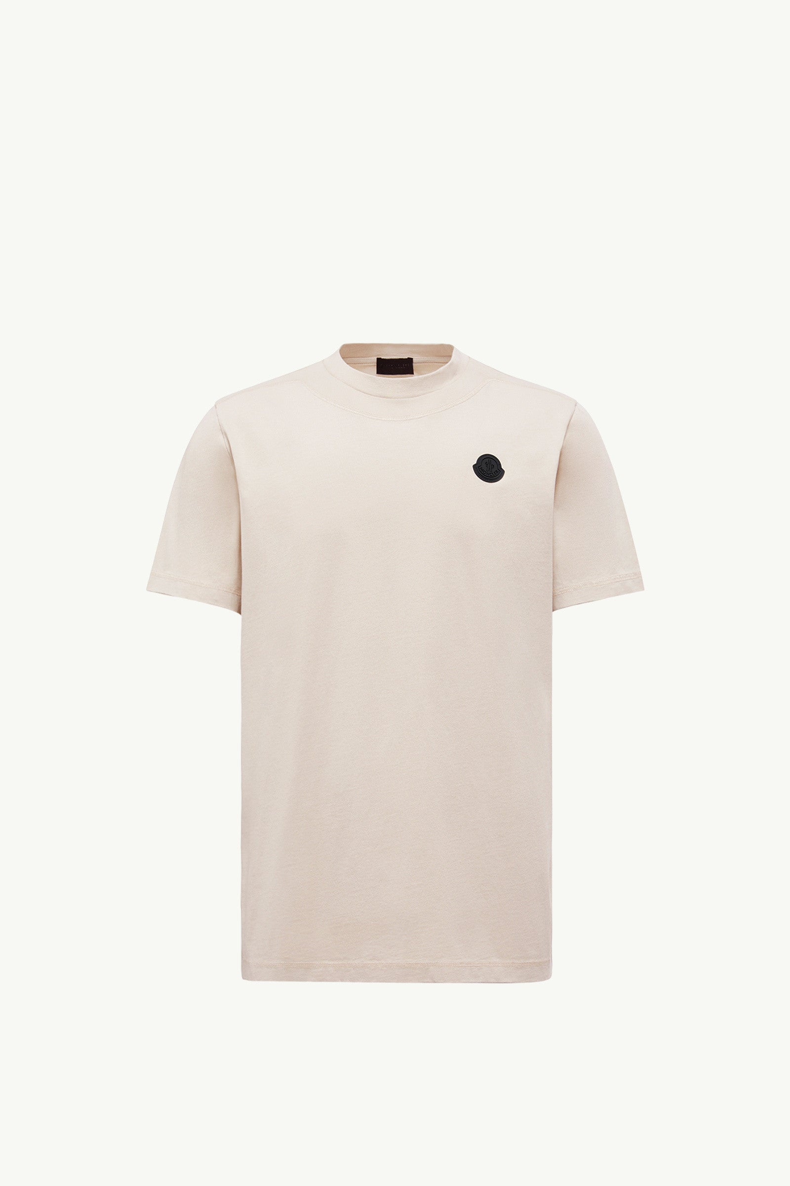 Moncler Logo Patch Cotton T-Shirt Light Beige Light Beige