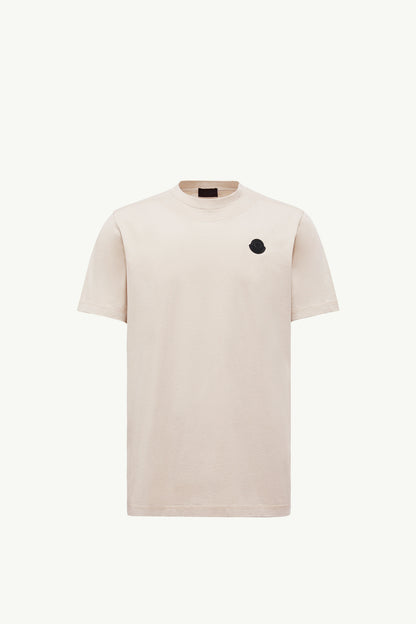 Moncler Logo Patch Cotton T-Shirt Light Beige Light Beige
