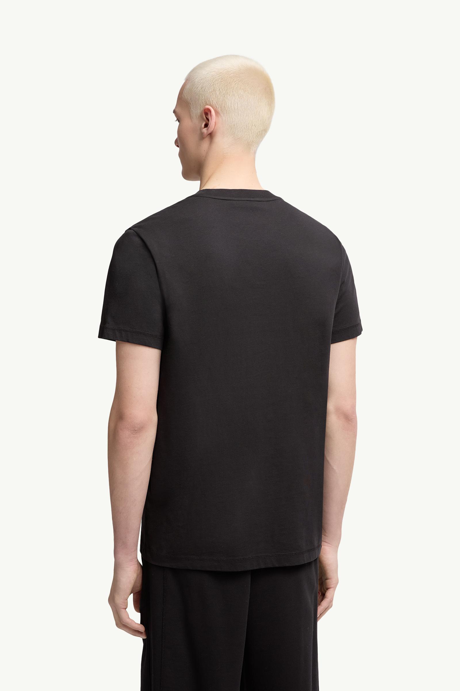 Moncler Logo Patch Cotton T-Shirt Black Black