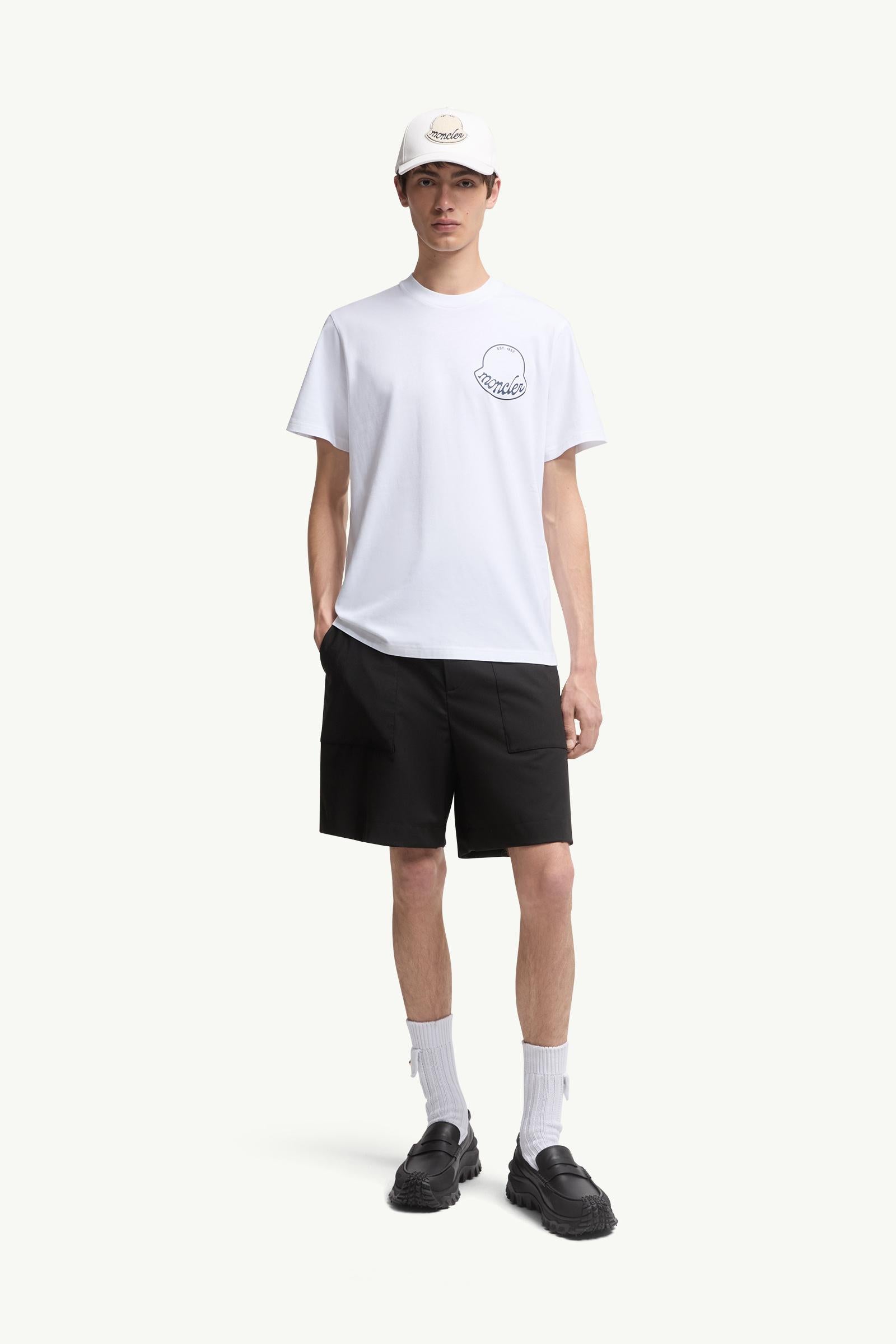 Moncler Logo Cotton T-Shirt White White