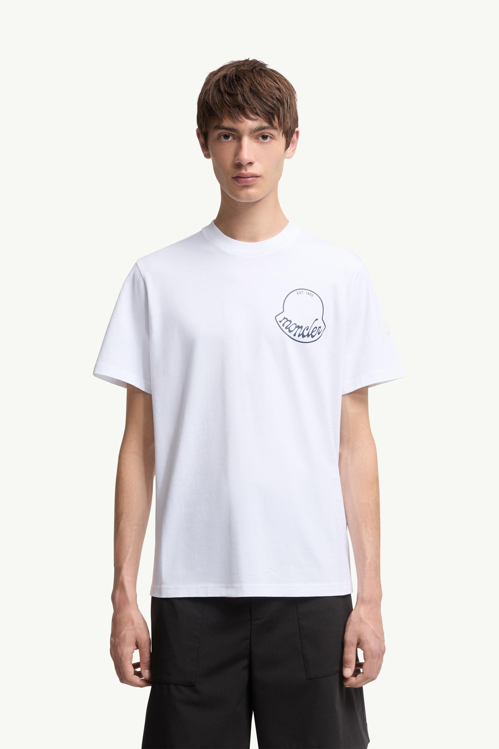 Moncler Logo Cotton T-Shirt White White